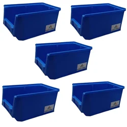 Avsar 200 x 125 x 100 mm FPO Blue Storage Bin, Premium HDPE Material (Bin-15) - Pack of 5