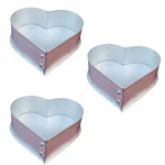 Heavy Duty ( Pack of 3) Aluminum 5 , 6 and 8 Inch Heart Shape Cake Mould With 600 gm, 700 gm and 900 gm Capacity
