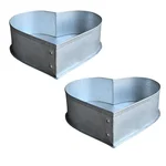 Pack of 2 Aluminum 12 x 2 Inch Heart Shape Cake Mould with 600 gm Capacity