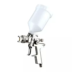 Techno Stainless Steel Air Spray Gun with 1.4 mm Nozzle Size & 600 ml Plastic Cup (AB-17G) 