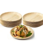 8 inch Round Areca Palm Leaf Plates, Disposable Dinnerware | Eco-Friendly for Parties, Weddings & Snacks