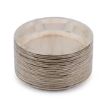 12 inch Round Areca Palm Leaf 3 Compartment Plates, Disposable Dinnerware | Eco-Friendly for Parties, Weddings & Snacks