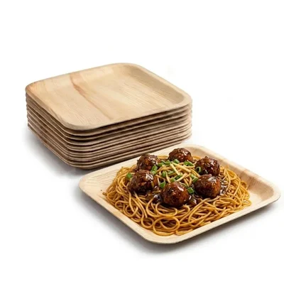 10 inch Square Areca Palm Leaf Plates, Disposable Dinnerware | Eco-Friendly for Parties, Weddings & Snacks(Pack-50 pcs)
