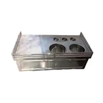 Stainless Steel Pani Puri Counter with 2 Large and 3 Small Round Pot for Professional Catering and Street food stalls