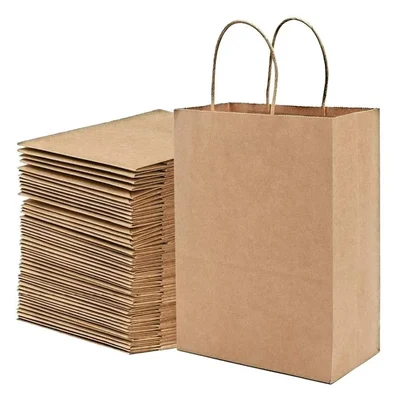 (Pack-1000) | 100 Gsm Disposable Paper Bag of (18.5"x11"x8")For Picnic Takeout with Durable Handle
