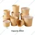 250ml, 400 GSM Tall Kraft Paper Containers (Pack of 1000) with PET Lid