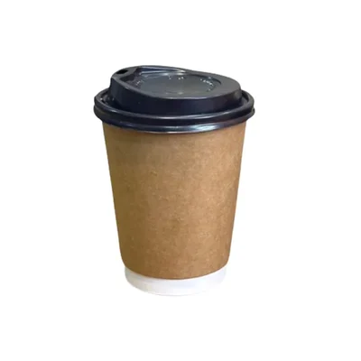 350 ml Disposable Double Wall Paper Cup with Lid For Coffee and Beverages(Pack-50 Pcs )