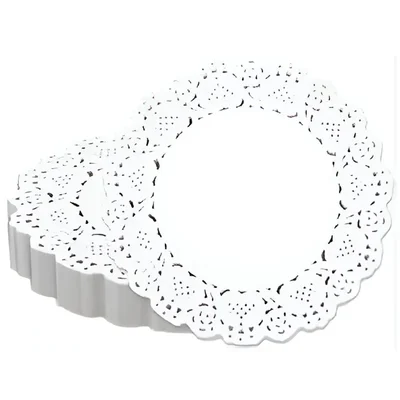 100 Pcs, 8.5 Inch White Lace Paper Doilies for Cake Decoration, Wedding & Party