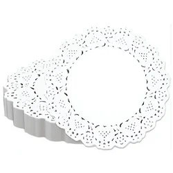 100 Pcs, 8.5 Inch White Lace Paper Doilies for Cake Decoration, Wedding & Party