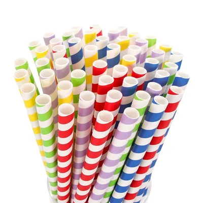 POCHEON 200 Pcs 8 Inch Disposable Paper Drinking Straws for Parties, Cocktails and Weddings