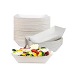 HORECA 150ml (Pack of 100) Paper Food Boat Tray and Disposable Serving Basket for French Fries, Nachos, and Hot Dogs