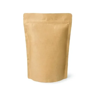 Reusable 350gm, 15x21cm Brown Kraft Paper Storage Pouch with Aluminum Lining Inside(Pack-50)