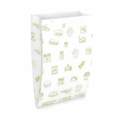 50 Kgs, 110 x 60 x 180 mm Oil and Water Leak Proof Paper Snack Bags for Food Packaging and Takeaway