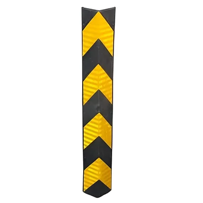 Minsales 1000 mm Parking Safety Pillar - Rubber, V Shape With Yellow Reflective Tape