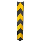 Minsales 1000 mm Parking Safety Pillar - Rubber, V Shape With Yellow Reflective Tape