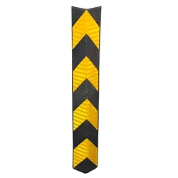 Minsales 1000 mm Parking Safety Pillar - Rubber, V Shape With Yellow Reflective Tape