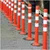 Minsales Pack Of 4 Parking Post Barrier - Flexible Spring, High-Grade Polyurethane Material With 3 White Reflective Tapes