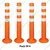 Minsales Pack Of 4 Parking Post Barrier - Flexible Spring, High-Grade Polyurethane Material With 3 White Reflective Tapes