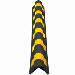 Minsales 1000 mm Parking Safety Pillar - Rubber, Corner Bounce Shape, With Yellow Reflective Tape