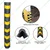 Minsales 1000 mm Parking Safety Pillar - Rubber, Corner Bounce Shape, With Yellow Reflective Tape