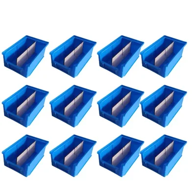 Avsar 170 x 115 x 75 mm FPO Blue Storage Bin with Verticle Partition, HDPE Material (Bin-5) - Pack Of 12