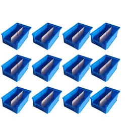 Avsar 170 x 115 x 75 mm FPO Blue Storage Bin with Verticle Partition, HDPE Material (Bin-5) - Pack Of 12