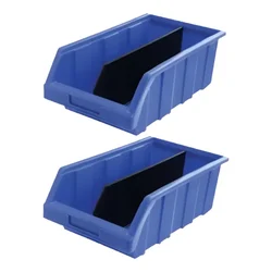 Aristo 2 Pcs  380 x 230 x 170 mm FPO Verticle Partition Blue Storage Bin,Premium HDPE Material (Bin-80)