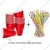 Combo of 50 pcs 450ml Drinking Party Cups and 8 inch Paper Straws
