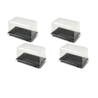 Premium 1200 Pcs, Rectangular PET Pastry Container with Lid for Catering Service and Cafe Takeaway