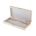 COMETEK Wooden Microscope Slide Box for 50 Slides with Latches | For 75 x 25mm Slides