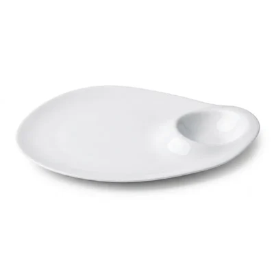 10 Inch Pear Chip & Dip Platter (Pack of 6) Integrated Appetizer Serving Tray for Nachos, Fruits, and Dips
