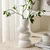 Ecofynd 10-inch Pebble Flower Vase | White Ceramic Flower Vase for Home Decor (CPOT038-02)