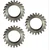 Pedal E-Rickshaw Motor Gear Pinion Steel 22 Teeth - 3 Piece Set