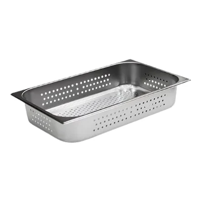Malabar Stainless Steel Perforated Gn Pan 6mm Hole Pan, Perforated Gastronorm Pan (1/1 100mm)