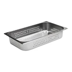 Malabar Stainless Steel Perforated Gn Pan 6mm Hole Pan, Perforated Gastronorm Pan (1/1 100mm)