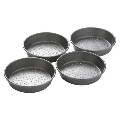 (Pack of 4)|12x1.5 Inch Perforated Aluminium Pizza Pan With Air Vent Holes Commercial Baking Tray