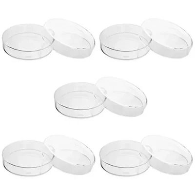 SBT 5Pcs Polypropylene 100mm Sterile Bacterial Culture Petri Dish for Laboratory