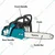 Makita EA4301F45B, 43-cc Petrol Chainsaw with 18 inch Guide Bar | Used for Landscaping, Cutting Trees and Logging Woods