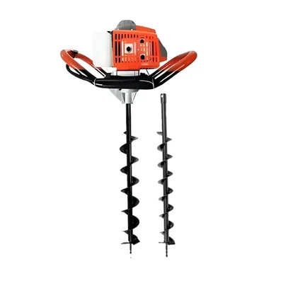 Sprayman 68 CC Petrol Earth Auger with 2 & 4 Inch Bits | 2 Stroke Post Hole Digger SEA-7000