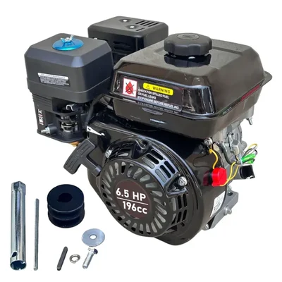 Heavy Duty 196CC 6.5 HP 4 Stroke Single Cylinder Air Cooled Recoil Start Petrol Engine With Accessories, 3.6L Fuel Tank