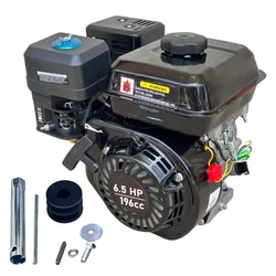 Heavy Duty 196CC 6.5 HP 4 Stroke Single Cylinder Air Cooled Recoil Start Petrol Engine With Accessories, 3.6L Fuel Tank