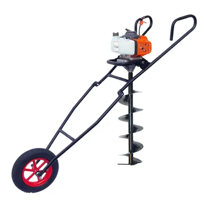 Latson EA 63, 2 Stroke 63cc Trolley Earth Auger / Post Hole Digger Engine with 8 inch Drill Bit with 1 Year Warranty