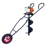 Latson EA 63, 2 Stroke 63cc Trolley Type Earth Auger / Post Hole Digger with 6 inch Drill Bit | Soil Drilling Machine