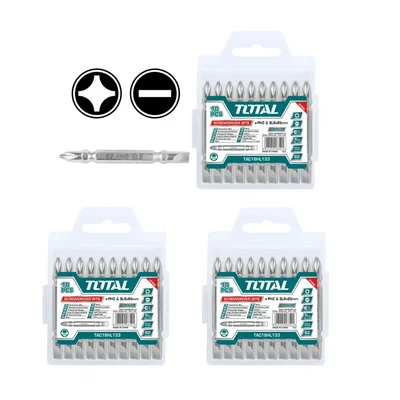 Total 10 Pcs 65 mm PH2 Magnetic Screwdriver Bits (TAC16HL133) - Pack of 3