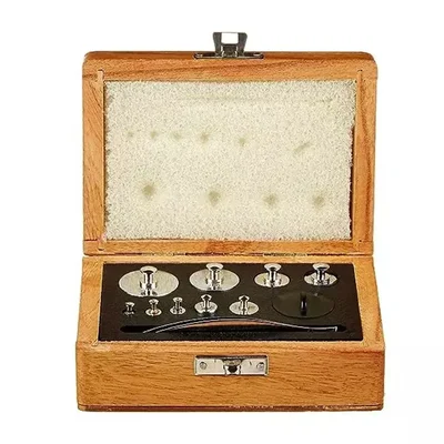 WKM 9pcs, 1mg to 100g Brass Physical Weight Kit in Wooden Box KTN100