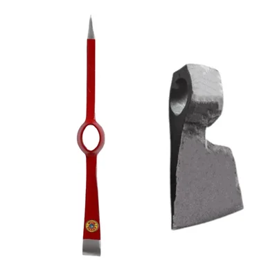 Heavy-Duty Pickaxe & Axe Combo with Metal Heads for Breaking Tough Soil & Chopping Wood