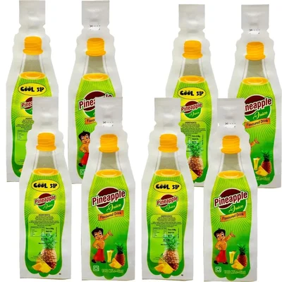 Cool Sip, 100ml Pineapple Flavoured Drink Green Juice Pouches for Business(Pack-1000 pcs)