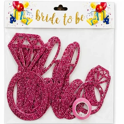 Colourful Pink Glitter Bride To Be Party Banner for Bachelorette Photo Props Decoration Events Supplies(Pack-100)