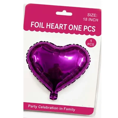 Pack of 10, 20, 30, 40, 50 Pink Foil Heart Balloon 18 Inch Metallic Finish Party Decoration Celebration Supplies(Pack-10 pcs)