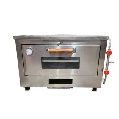 Heavy Duty Indian 30 x 22 inch SS body Gas Operated Stone Base Pizza Oven, 6 Pizza of 7 inch
